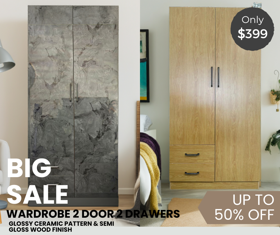 Tyler 2 Door Wardrobe With 2 Drawers