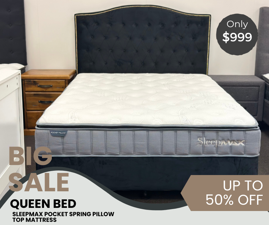 Queen Bed Pocket Spring Pillow Top Mattress