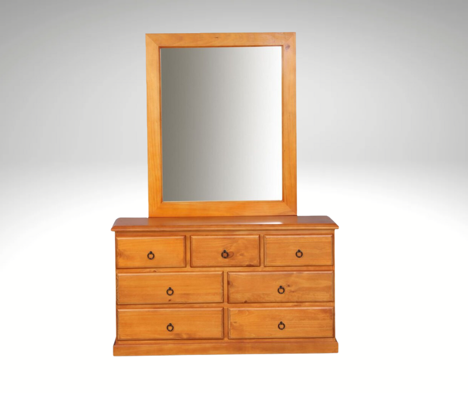 Susan Solidwood Dresser Mirror Set