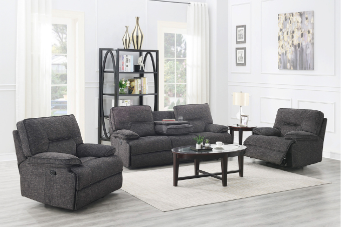 Maryland Recliner Suite In Black Fabric