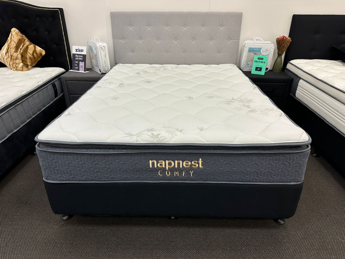 Queen Base Nz Made With Pocket Pillow Top Mattress & Headboard