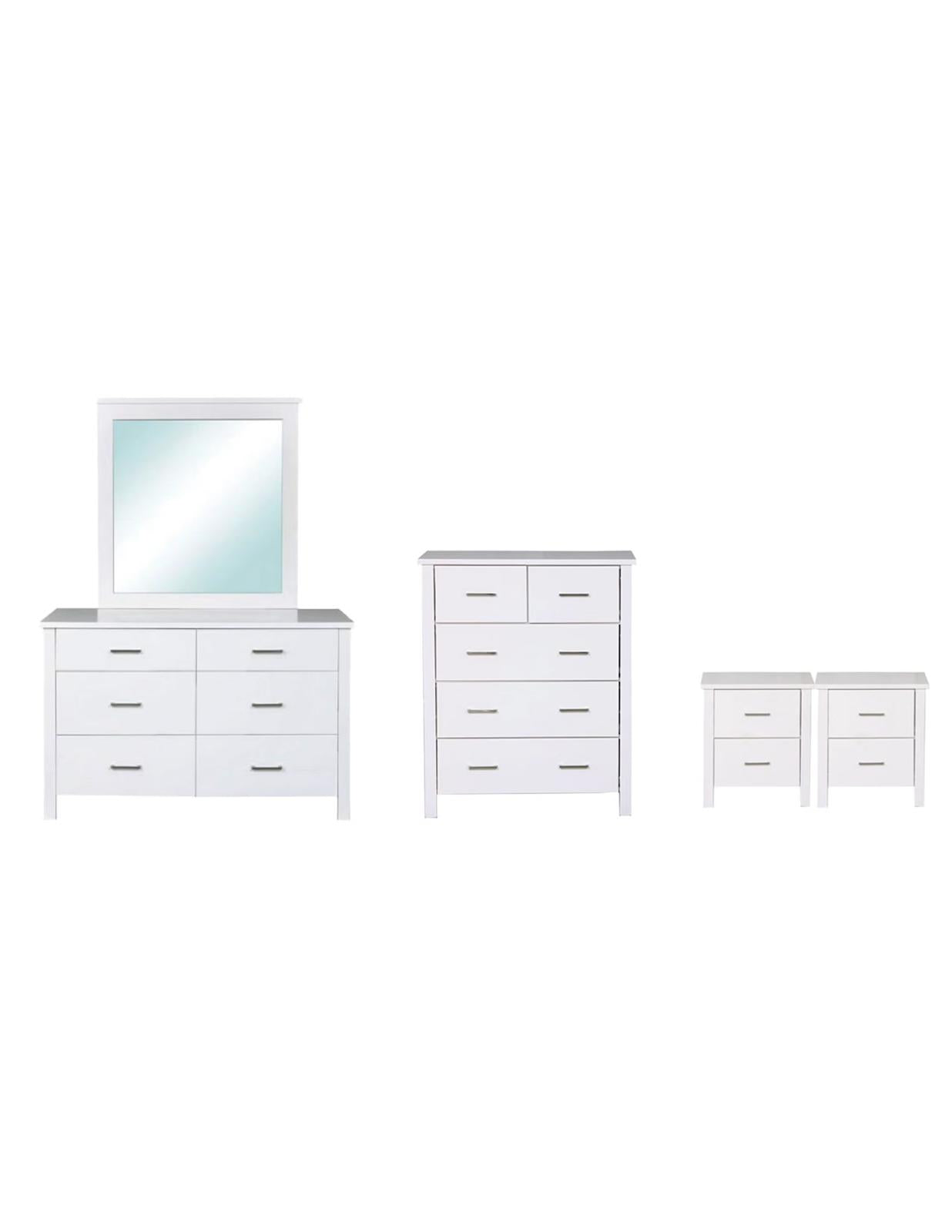 Tina White Drawers Set in Solidwood