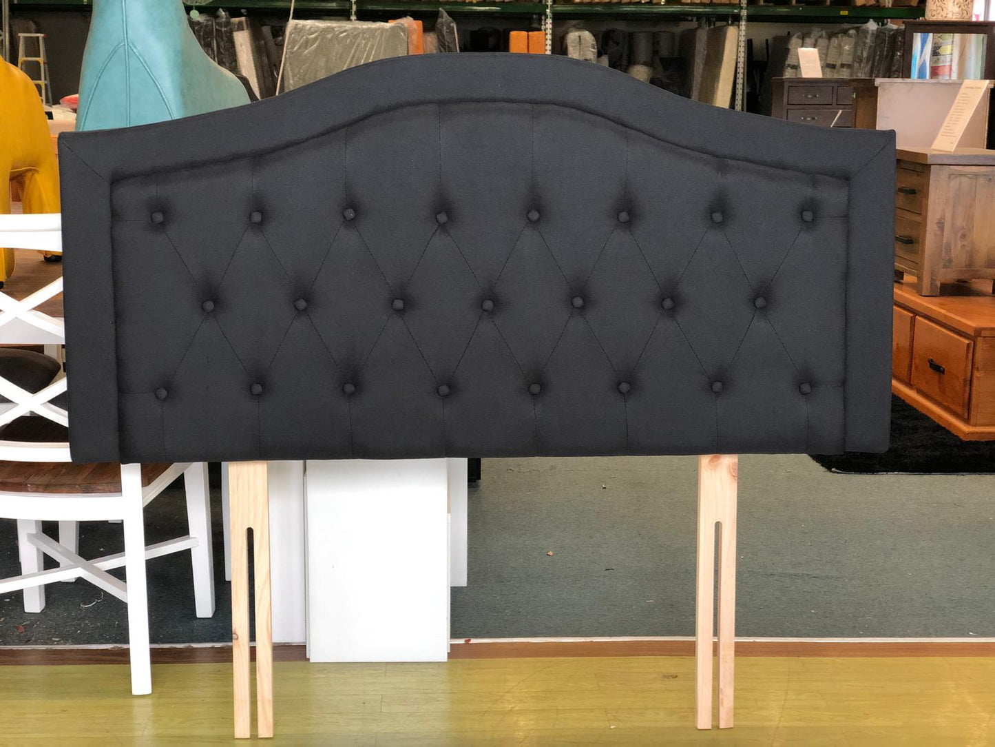Monako Black Fabric Headboard