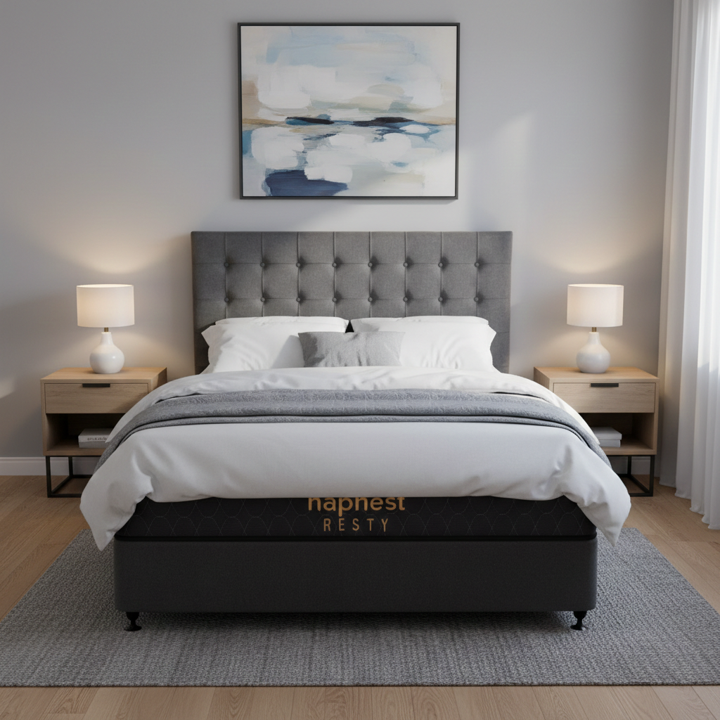 NapNest Queen Bed With Grey Headboard