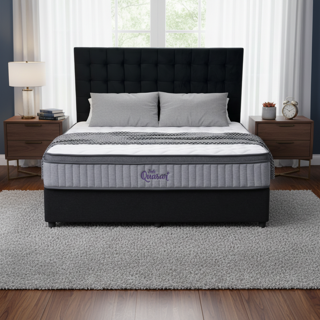 Base With Pocket Spring Euro Top Mattress & Headboard