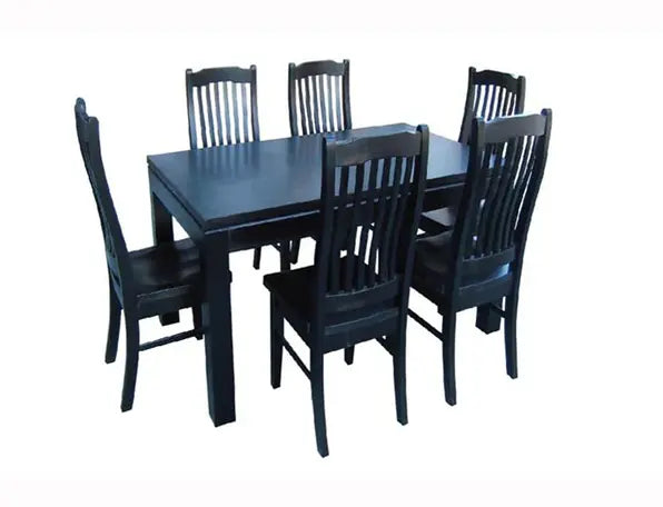 KARRY SOLIDWOOD BLACK DINING SUITE