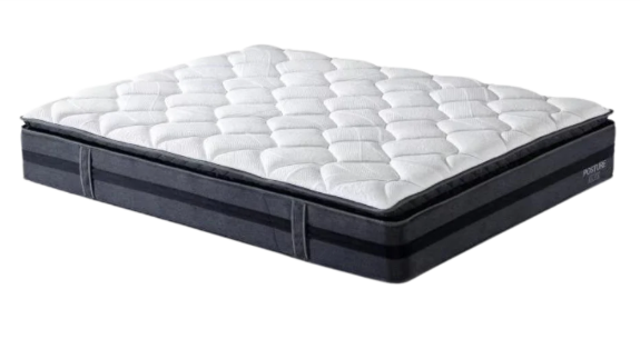 QUEEN BED WITH POSTURE ELITE MEDIUM MATTRESS