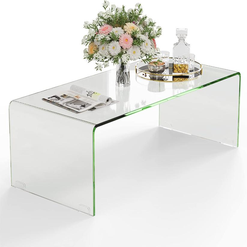 GLASS U SHAPE COFFEE TABLE