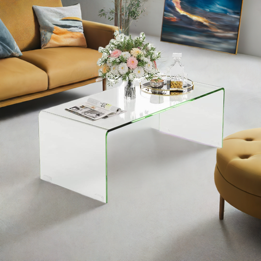 GLASS U SHAPE COFFEE TABLE