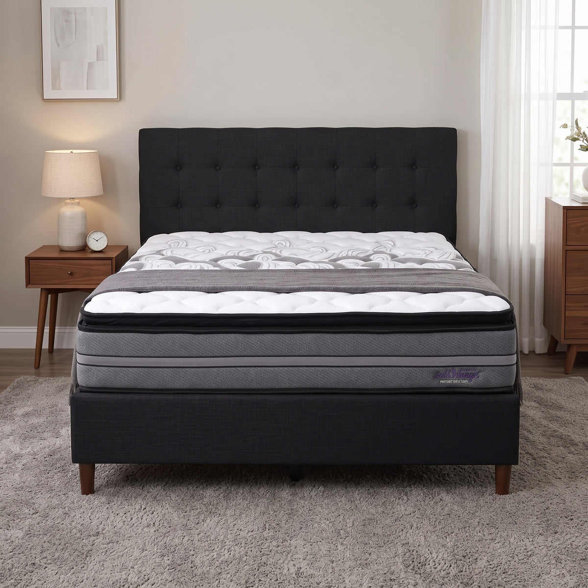NZ Made Base with Omega Medium Pocket Spring Pillow Top Mattress