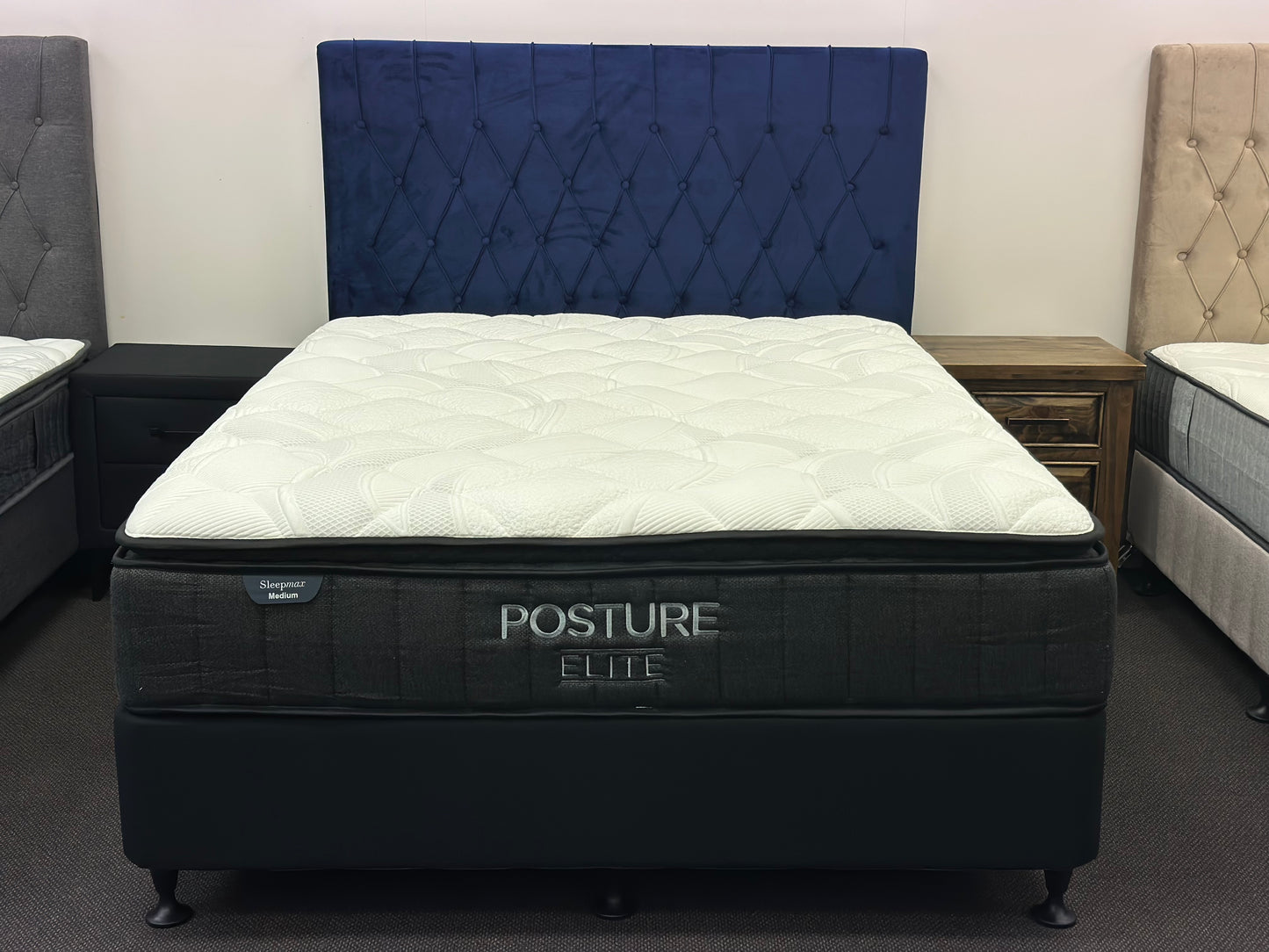 QUEEN BED WITH POSTURE ELITE MEDIUM FIRM MATTRESS