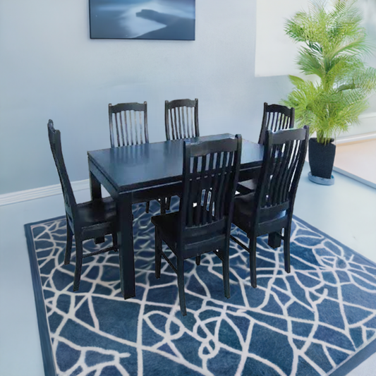 KARRY SOLIDWOOD BLACK DINING SUITE