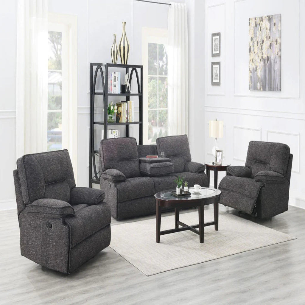 MARYLAND RECLINER SUITE IN BLACK FABRIC