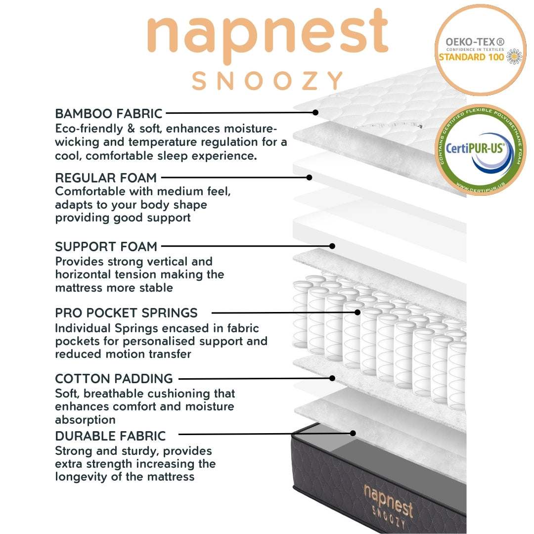 Base With NapNest Snoozy Pocket Spring Mattress