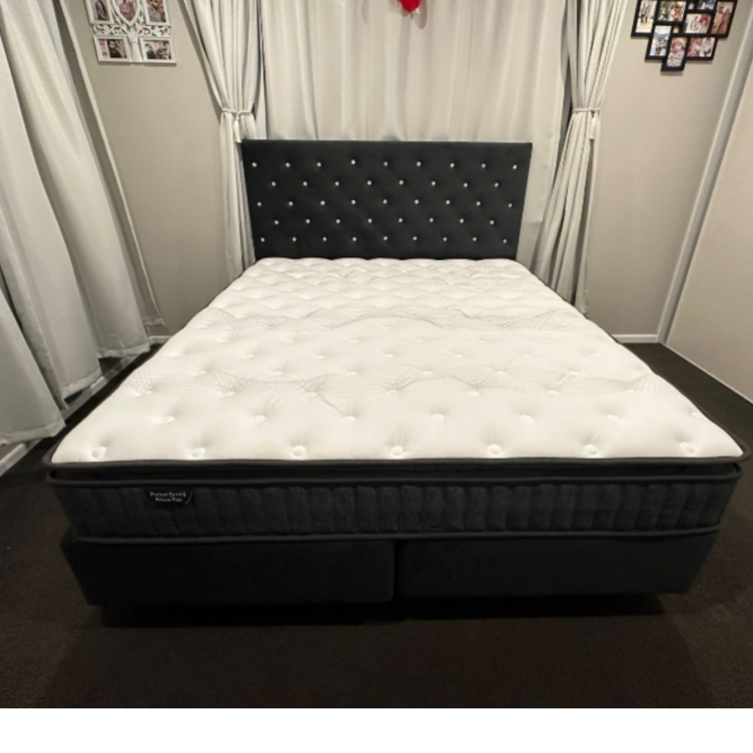 Portland NZ Made Bed With Pocket Spring Pillow Top Mattress