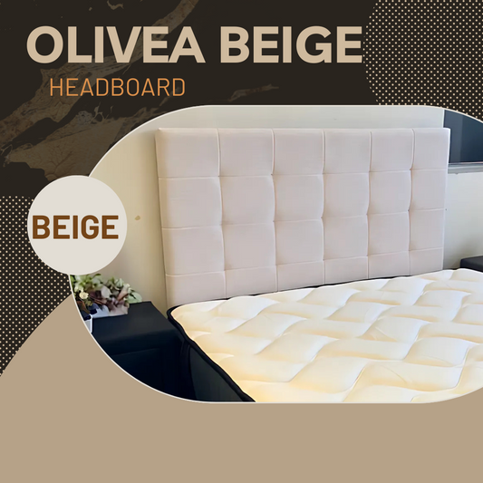 Olivea Headboard in Beige Fabric