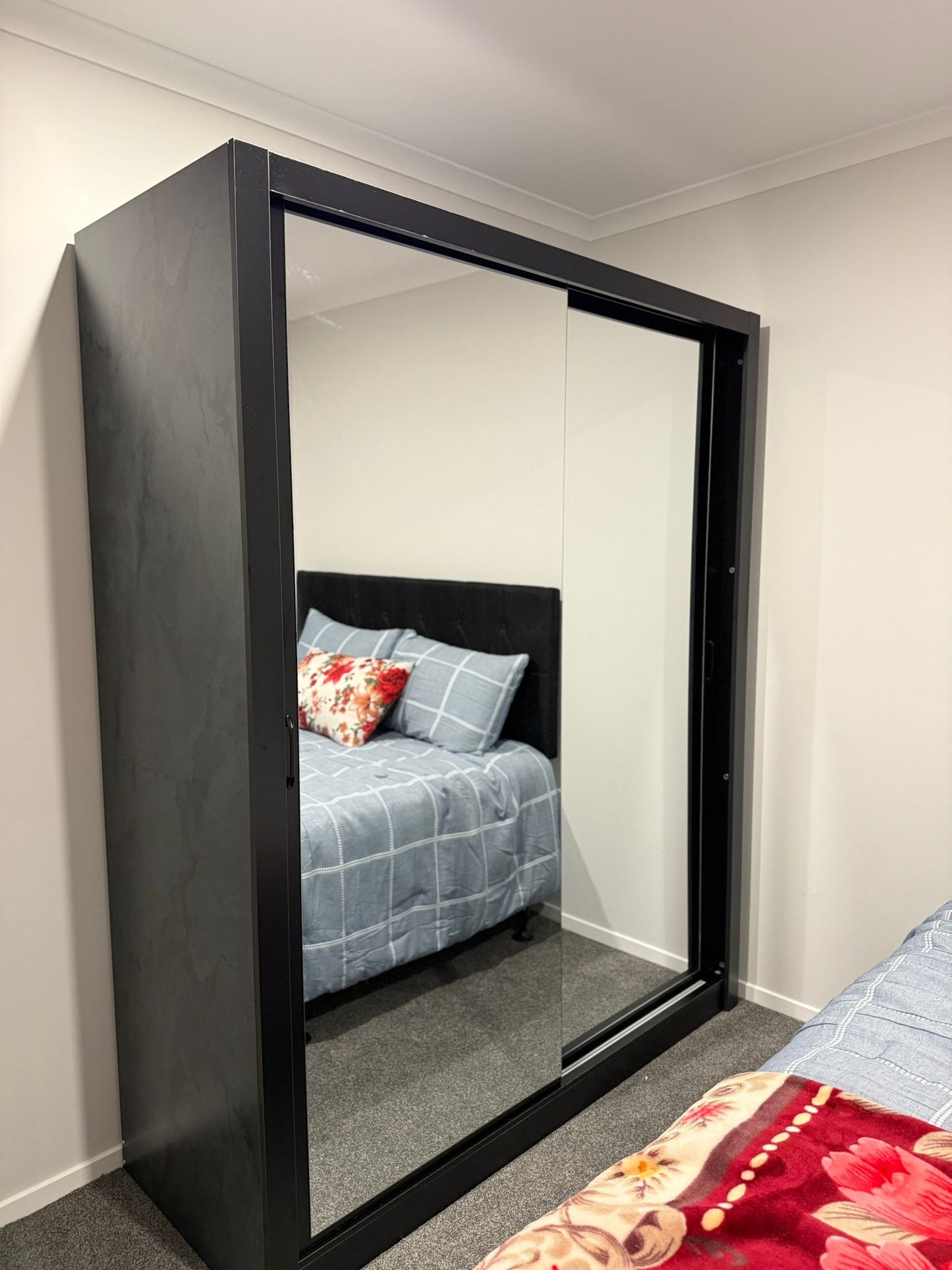 Tyler Glass Sliding Door Wardrobe in Black