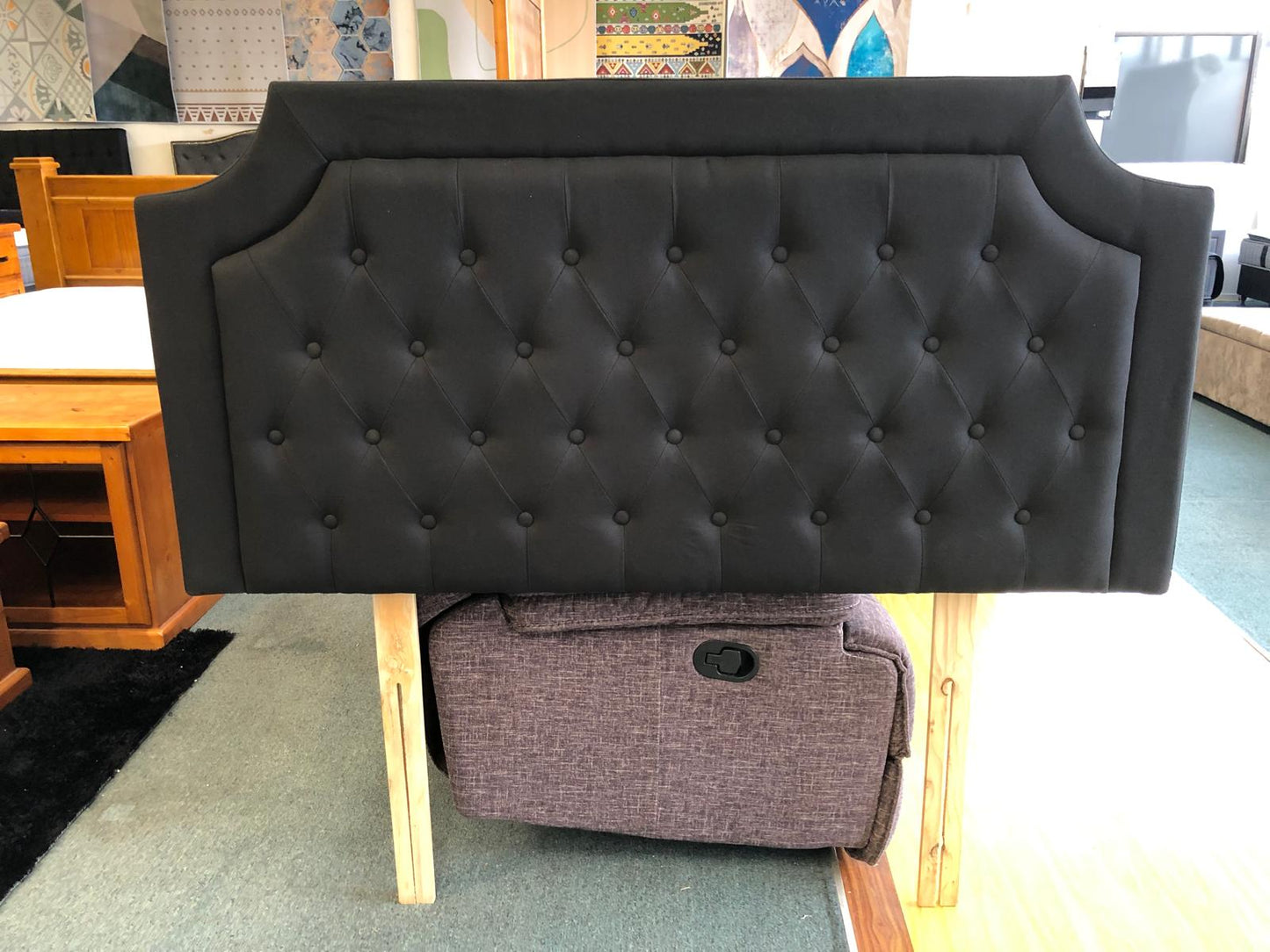 Bella Headboard in Black Fabric