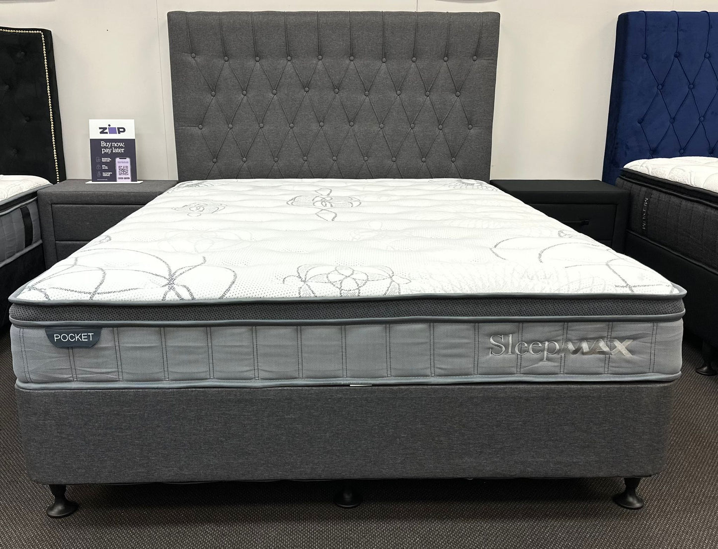 QUEEN BED WITH POCKET SPRING MATTRESS