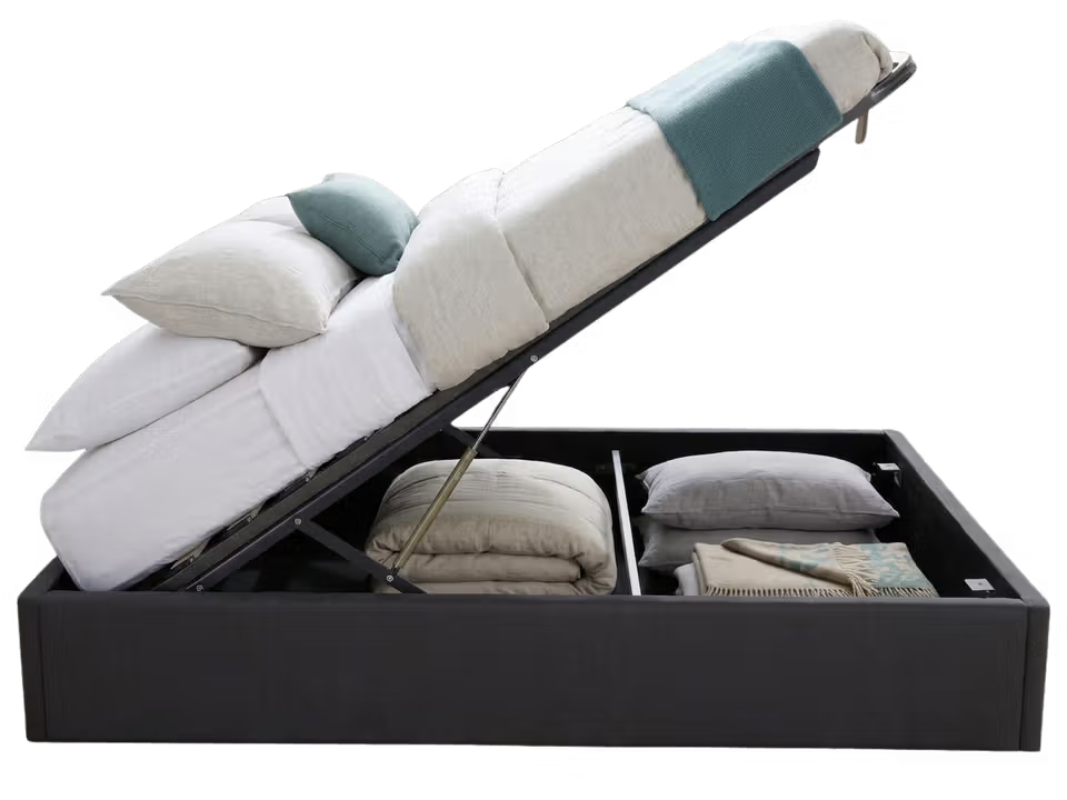 Newtown Gas Lift Storage Bed With Pocket Pillow Top Mattress.