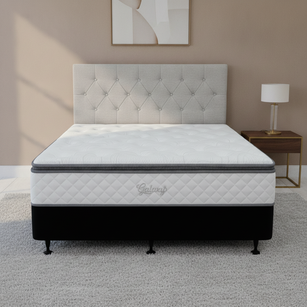 Queen Base Nz Made With Pocket Pillow Top Mattress & Headboard