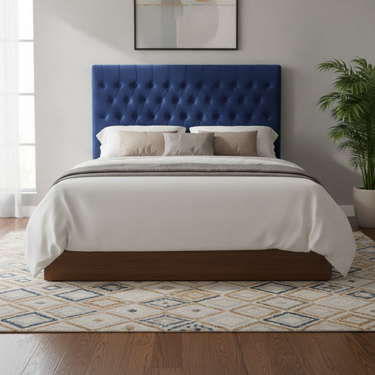 Olive Blue Velvet HeadBoard
