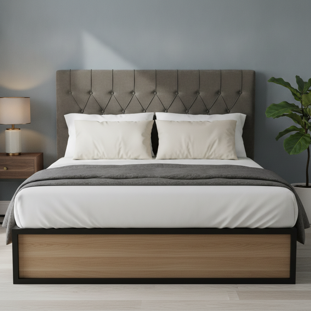 Olive Grey Velvet Headboard