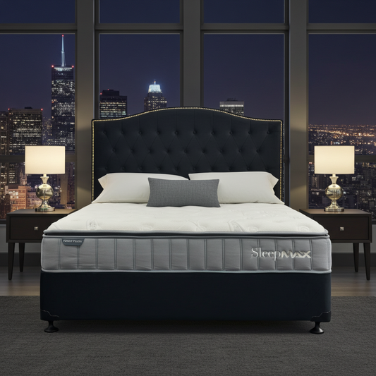 Queen Bed Pocket Spring Pillow Top Mattress & Headboard