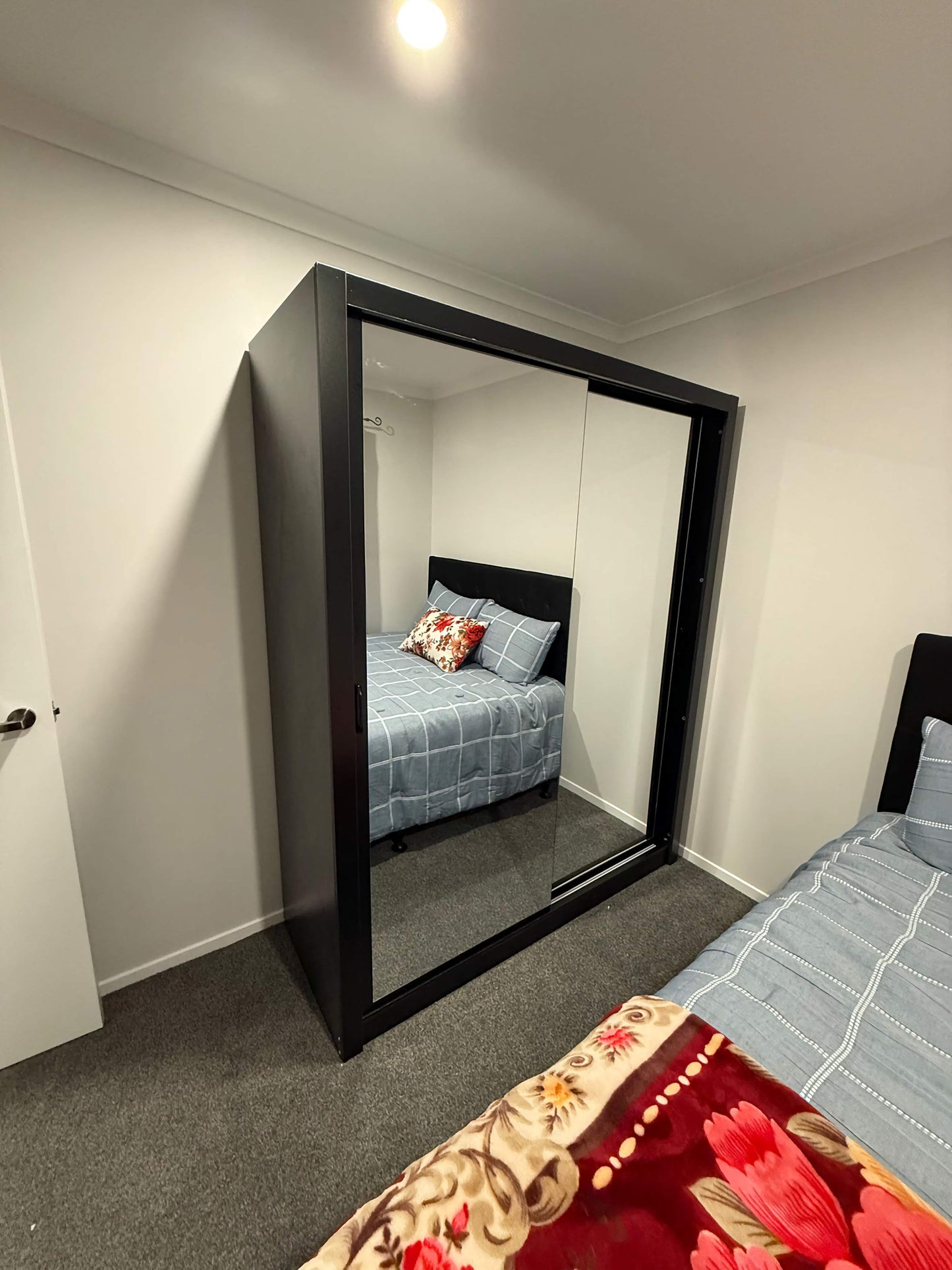Tyler Glass Sliding Door Wardrobe in Black