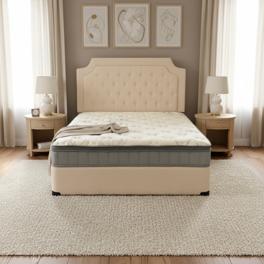 Bella Headboard in Beige Fabric