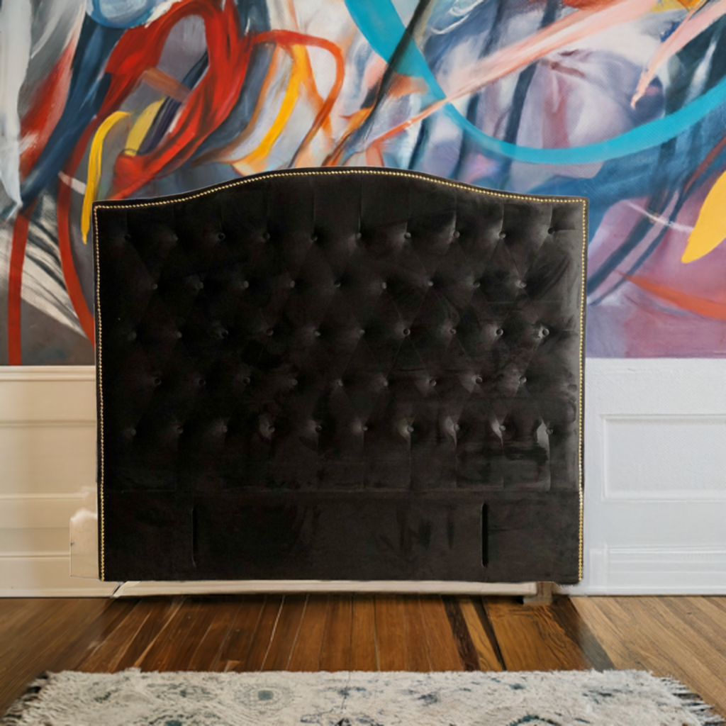 WASHINGTON HEADBOARD IN BLACK VELVET