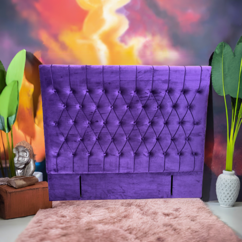 OLIVE PURPLE VELVET HEADBOARD