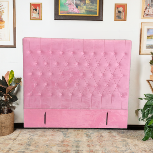 OLIVE PINK VELVET HEADBOARD