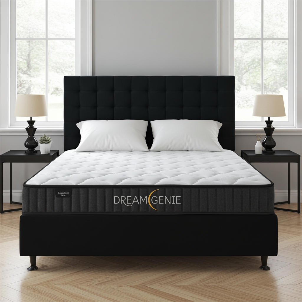 Olive Queen Bed With Pocket Spring Mattress & Headboard