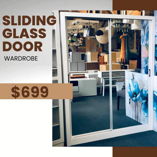 Tyler Glass Sliding Door Wardrobe in White