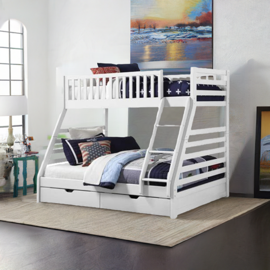 BUNK BED WHITE (SINGLE +DOUBLE)