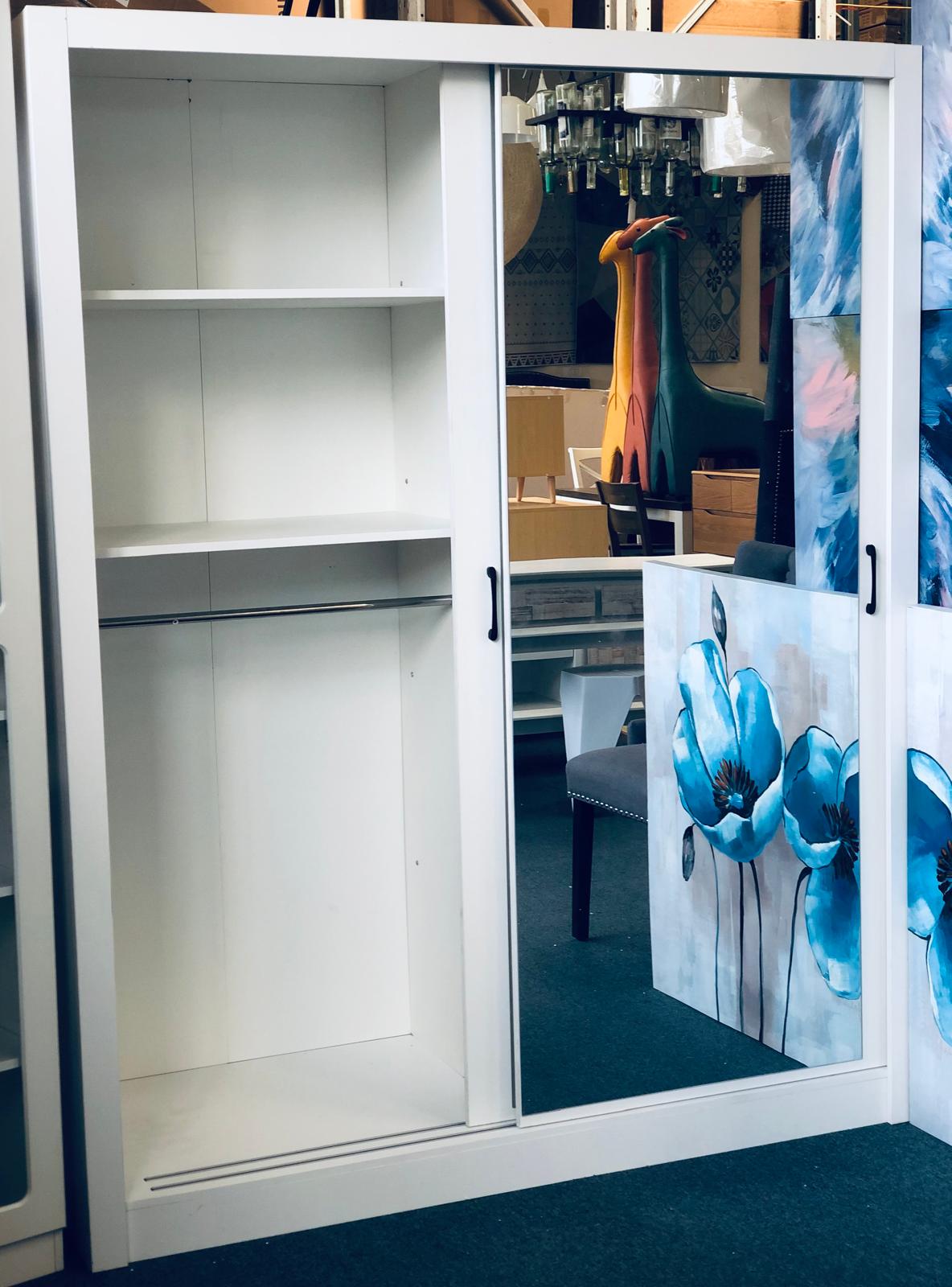 Tyler Glass Sliding Door Wardrobe in Black